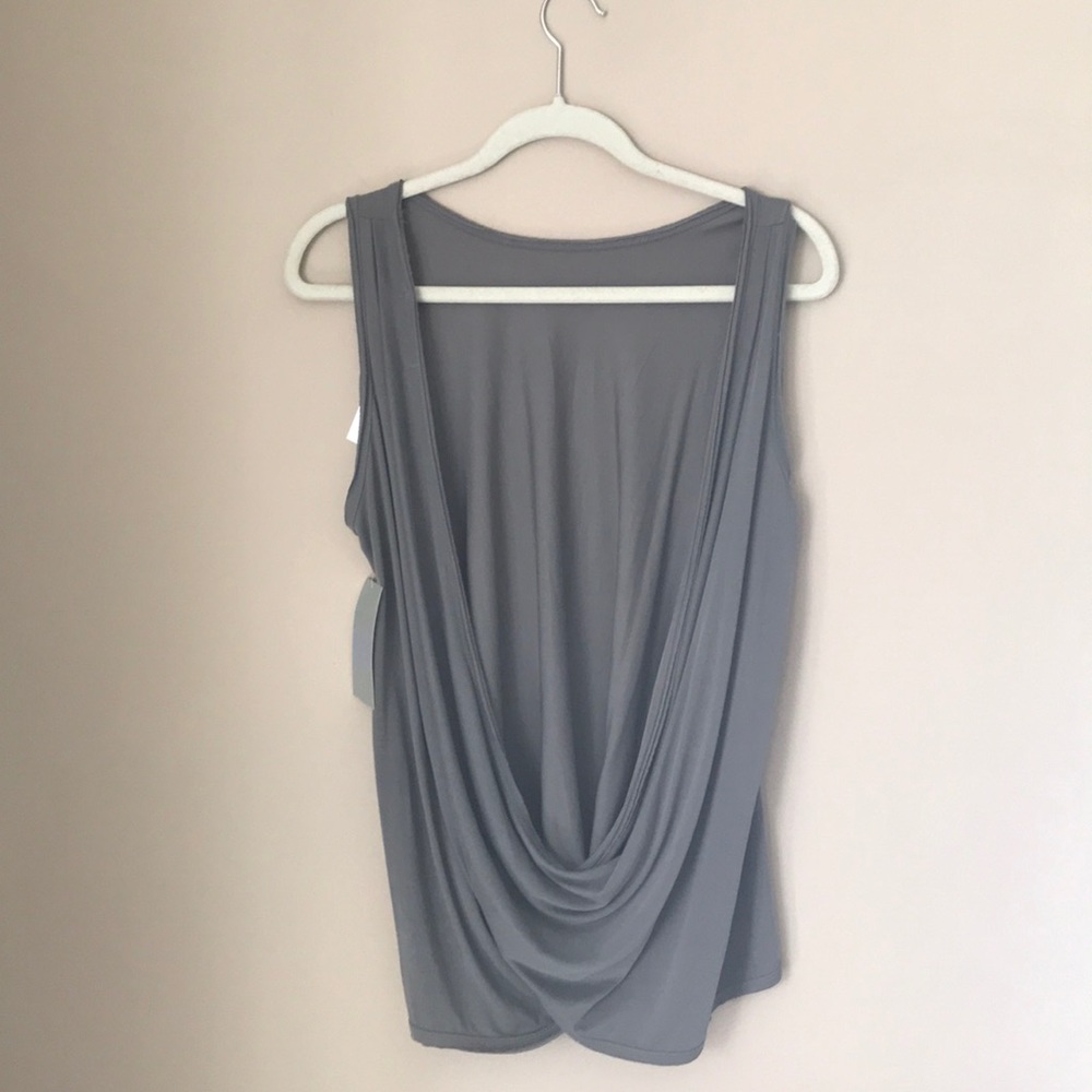 Gray open back top